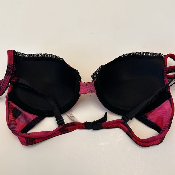 NWT SO red/ black plaid push up bra Sz 34A - Picture 5 of 7